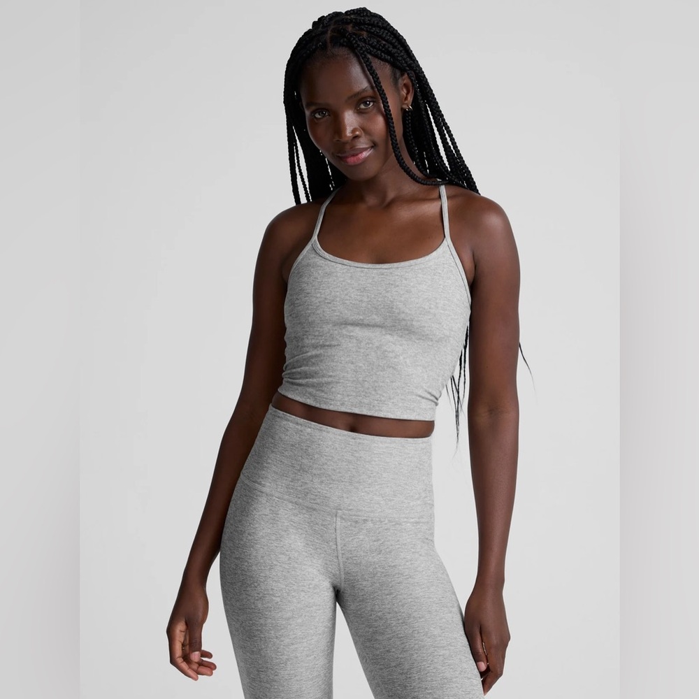 Beyond Yoga bras, grey, set of 2.